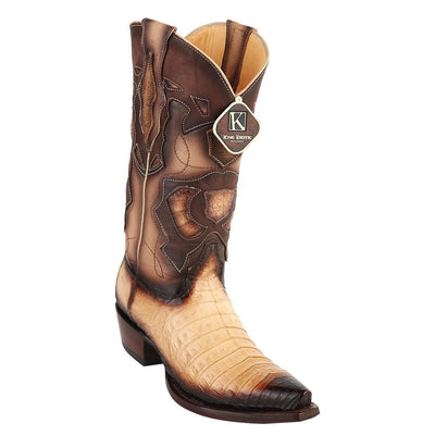King Exotic Men's Caiman Belly Snip Toe Boots 3 -01  - from alligatorwarehouse.com