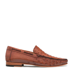 Mens Mezlan Rollini Ostrich Quill Dress Shoe Loafer in Black