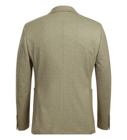 Half Canvas Slim Fit Blazer in Khaki