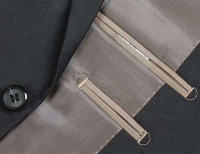 Bevagna Collection - Black 100% Virgin Wool Regular Fit Pick Stitched 2 Piece Suit 6 SO6508-1 CLASSIC SUITS_  - from alligatorwarehouse.com