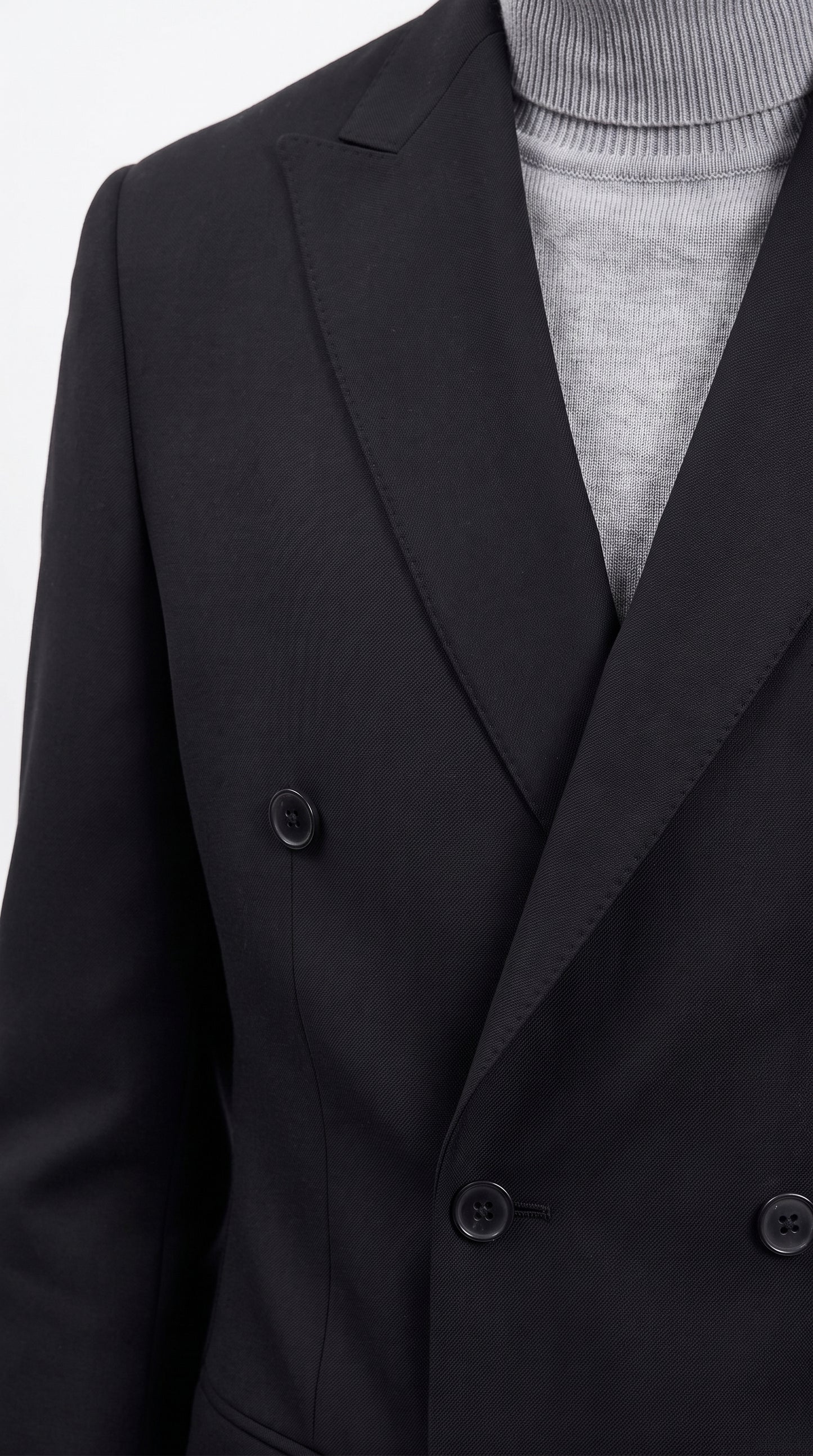 Men's Designer Stacy Adams Classic Double Breasted Suit in Black  Peak Lapel Slim fit
