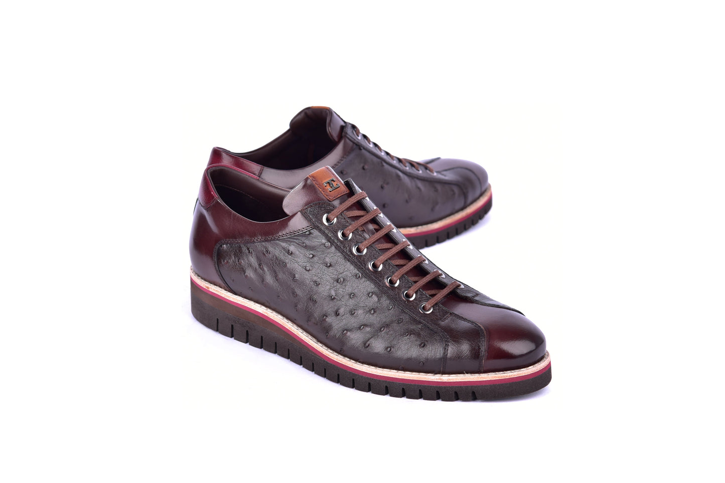 C21101-4005-OSt Genuine Ostrich Sneaker-Brown