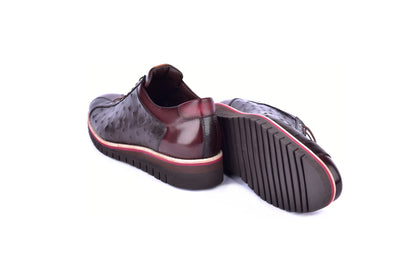 C21101-4005-OSt Genuine Ostrich Sneaker-Brown