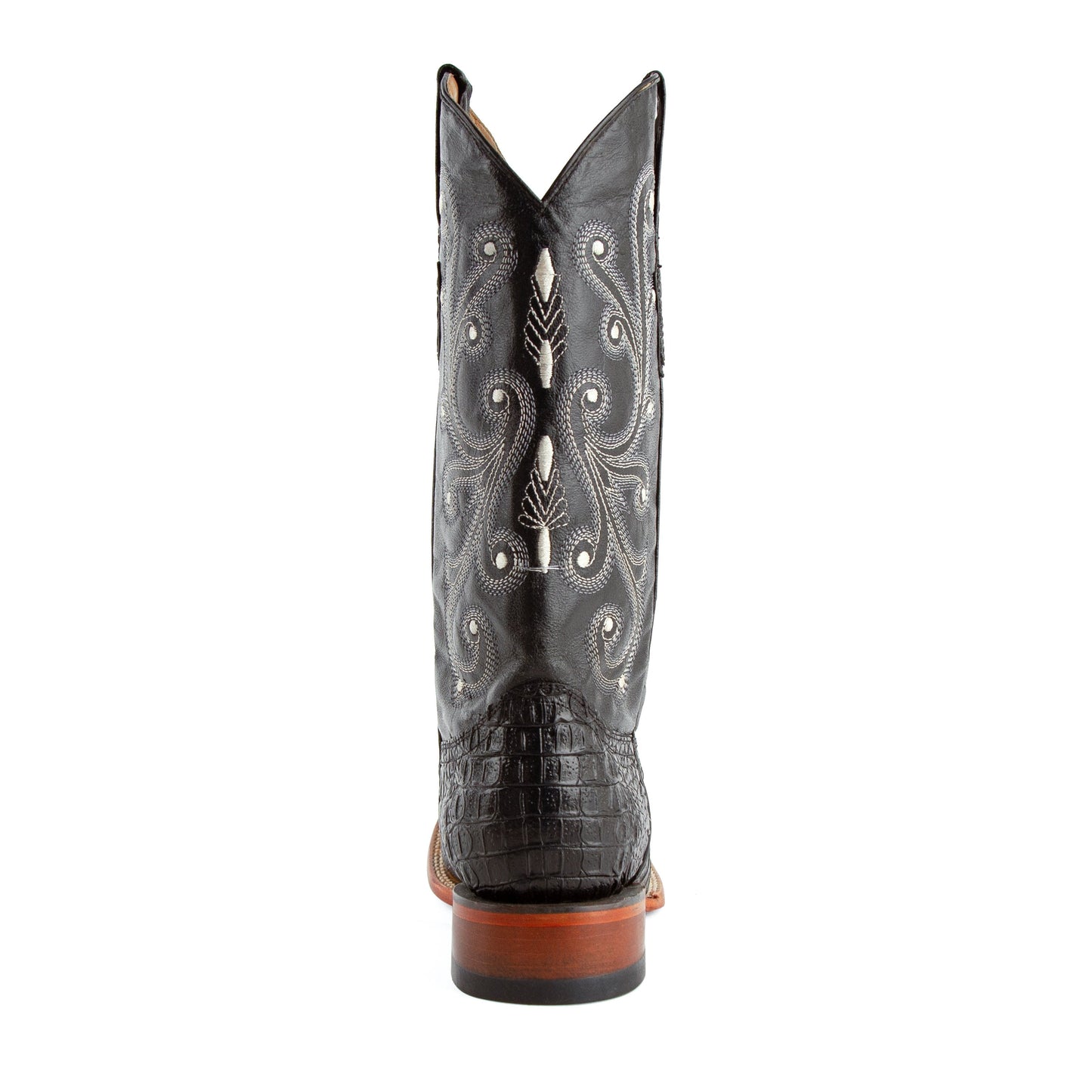 Mens Ferrini Stampede Crocodile Print Cowboy Boot in Black