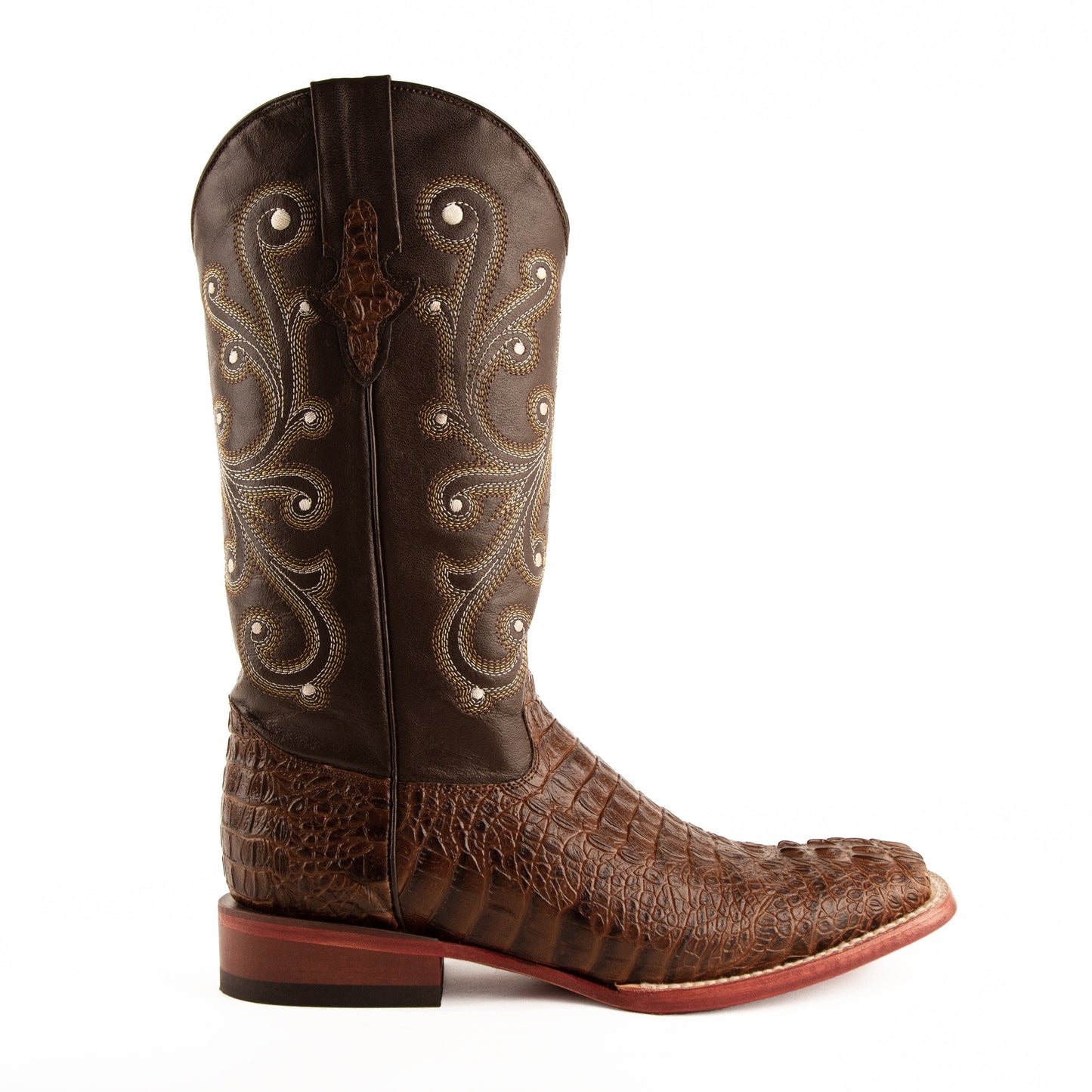 Mens Ferrini Stampede Crocodile Print Cowboy Boot in Brown