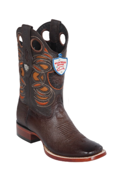 Wild West Botas de Panza de Avestruz Horma Square Toe Faded Brown 1   - from alligatorwarehouse.com