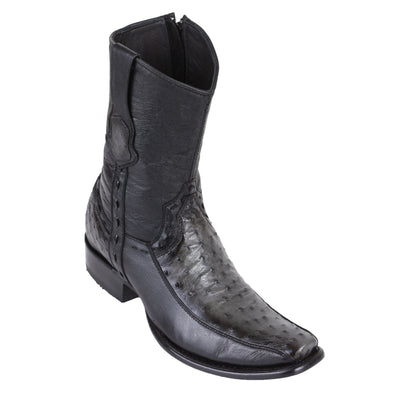 King Exotic Men's Ostrich & Deer Boots Faded Grey - H79BF Dubai Toe 1 479BF0315-01  - from alligatorwarehouse.com