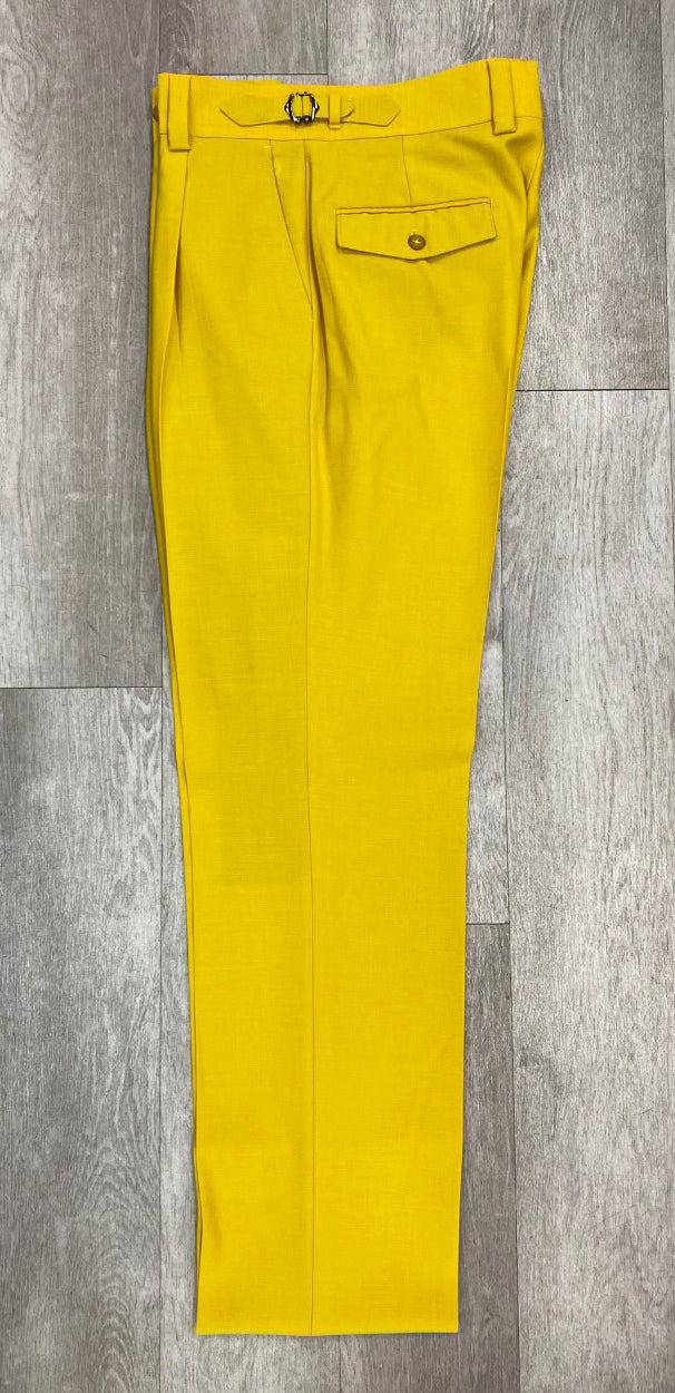 Tiglio Luxe Marbella Solid Yellow Wide Leg Pants (SIZE 52 ONLY) 1   - from alligatorwarehouse.com