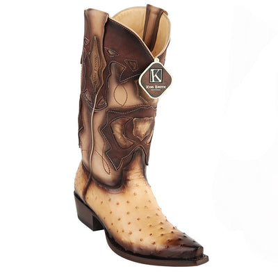 King Exotic Men's Ostrich Western Snip Toe Boots 2 -01  - from alligatorwarehouse.com