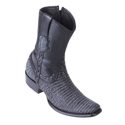 King Exotic Men's Lizard Teju Boots Sanded Brown - H79B Dubai Toe 1 -01  - from alligatorwarehouse.com