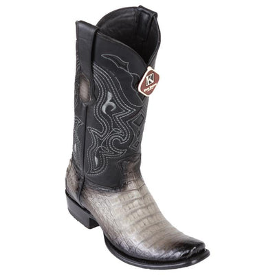 Men's King Exotic Caiman Belly Boots Dubai Toe Handcrafted Faded Gray (4798238) 1   - from alligatorwarehouse.com