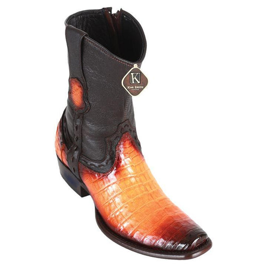 Men's King Exotic Caiman Belly Yellow Gold Boots Dubai Toe Handcrafted Faded Buttercup(479B8201)