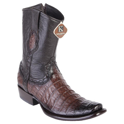 Men's King Exotic Fuscus Caiman Belly Boots With Inside Zipper Brown (479B8216) 1   - from alligatorwarehouse.com