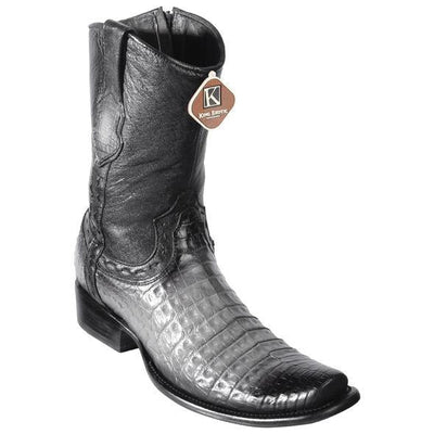 Men's King Exotic Fuscus Caiman Belly Boots With Inside Zipper Handcrafted Faded Gray  (479B8238) 1   - from alligatorwarehouse.com