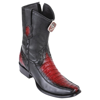 Men's King Exotic Caiman Belly Boots With Deer Dubai Toe Handmade  Faded Burgundy (479BF8243) 1   - from alligatorwarehouse.com