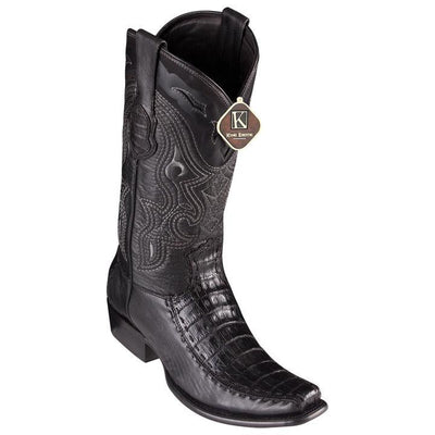 Men's King Exotic Caiman Belly Boots With Deer Dubai Toe Handcrafted Black (479F8205) 1   - from alligatorwarehouse.com