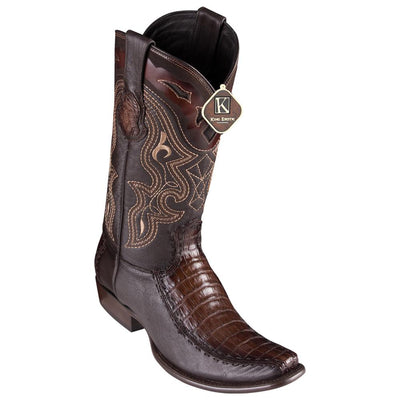 Men's King Exotic Caiman Belly Boots With Deer Dubai Toe Handcrafted Faded Brown (479F8216) 1   - from alligatorwarehouse.com