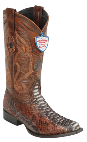 Bota de Pitón Original Horma Punta Recortada Wild West