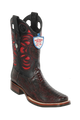 Wild West Botas de Pata de Avestruz Horma Square Toe Black Cherry