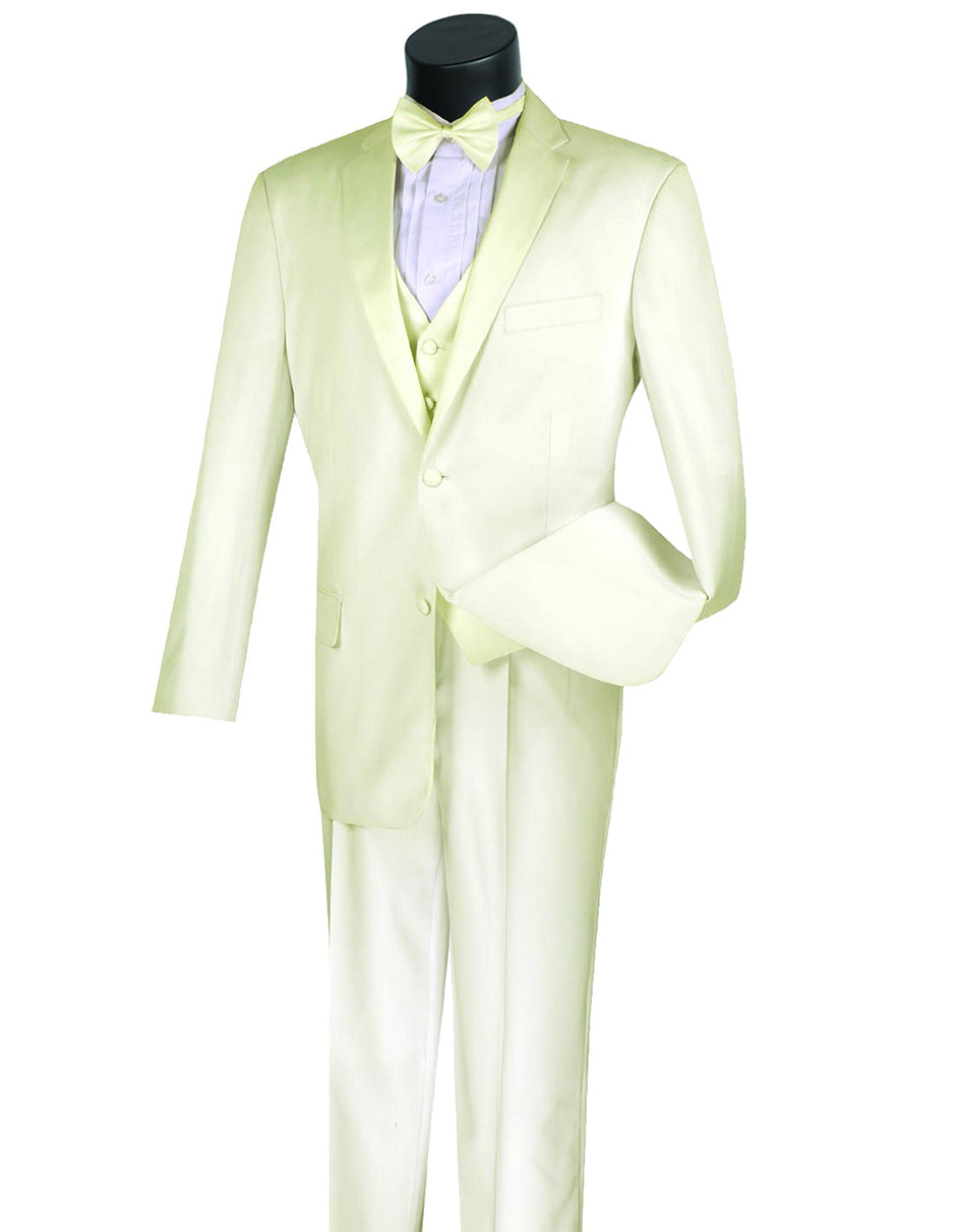 Mens 3pc Vested Ivory Off White Tuxedo