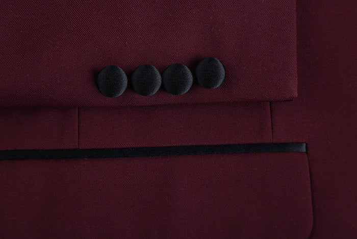 Burgundy 2 Piece Tuxedo Shawl Lapel Slim Fit