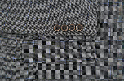 Trevi Collection - 2 Piece Suit 2 Buttons Windowpane Regular Fit In Gray 5 SO6292-2-Classic  - from alligatorwarehouse.com