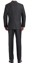 100% Virgin Wool Regular Fit 2 Piece Suit 2 Button in Charcoal