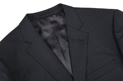 100% Virgin Wool Regular Fit 2 Piece Suit 2 Button in Charcoal 3 SO6555-3-CLASSIC  - from alligatorwarehouse.com