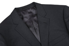 100% Virgin Wool Regular Fit 2 Piece Suit 2 Button in Charcoal