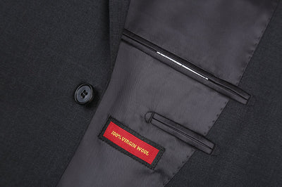 100% Virgin Wool Regular Fit 2 Piece Suit 2 Button in Charcoal 5 SO6555-3-CLASSIC  - from alligatorwarehouse.com