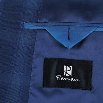 Classic Wool Regular Fit 2 Piece Checked Dress Suit in Blue 5 SO6562-5-CLASSIC  - from alligatorwarehouse.com