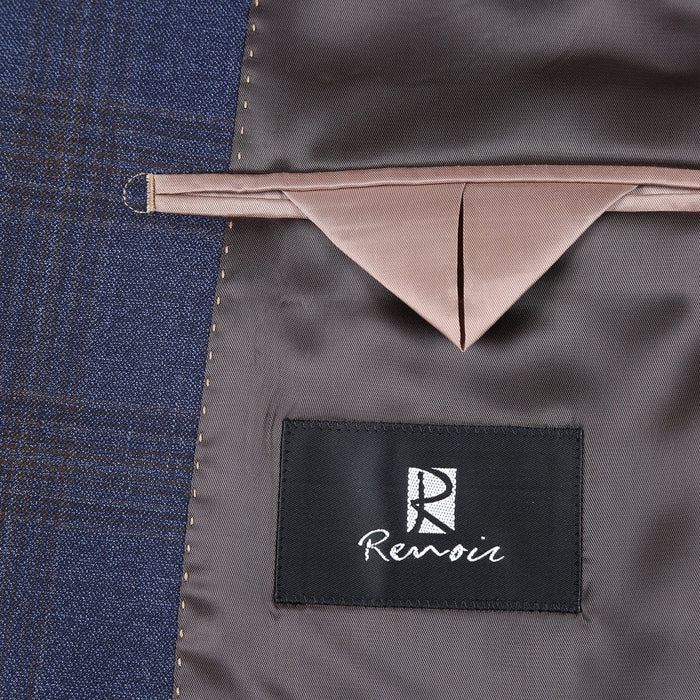 562-7 Men's 3-Piece Wool Stretch Checked Suits