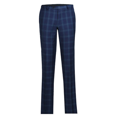 Classic Wool Regular Fit 2 Piece Checked Dress Suit in Blue 2 SO6562-5-CLASSIC  - from alligatorwarehouse.com