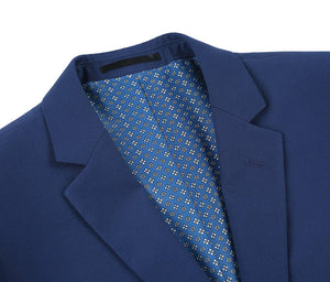Vanderbilt Collection  - Classic 2 Piece Suit 2 Buttons Regular Fit In Blue