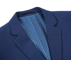 Vanderbilt Collection  - Classic 2 Piece Suit 2 Buttons Regular Fit In Blue