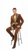Mens Bronze Shiny Velvet Suit – Designer Party and Wedding Wear Blazer and Pant Set Brown and Gold Tuxedo 3   - from alligatorwarehouse.com