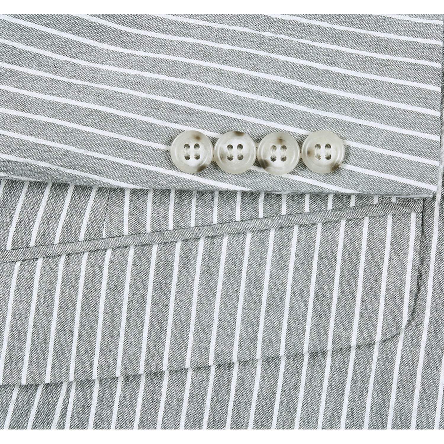 611-1 Men's Slim Fit Notch Lapels Gray Stripe Cotton Suits 4 SO6611-1 slim suits_38L  - from alligatorwarehouse.com