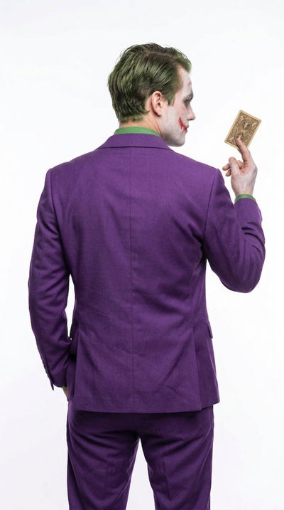 Men’s Purple Joker Blazer Dark Knight Inspired Jacket – Classic Villain Style Party Blazer, Halloween Costume Suit Jacket, Stylish Themed Wear