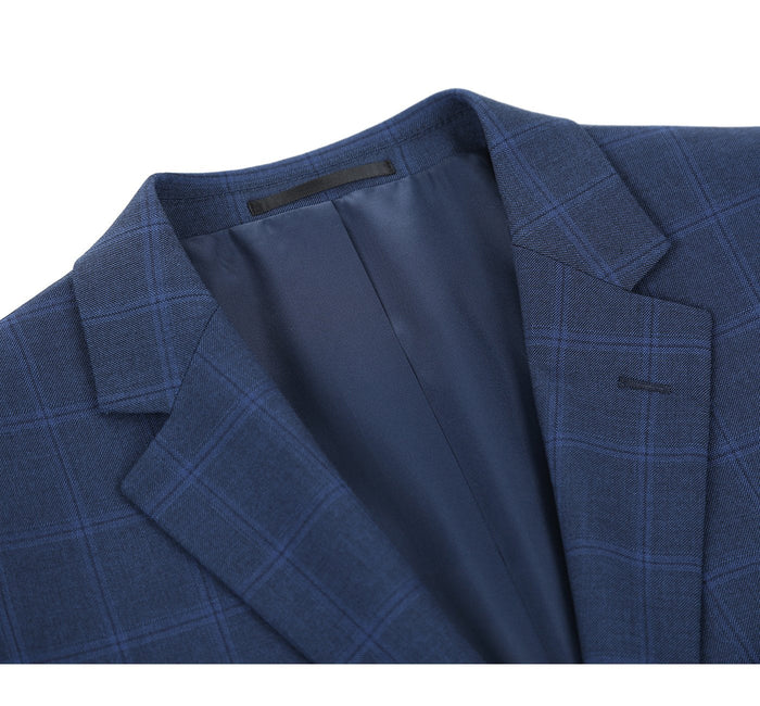 292-6 Men's Slim Fit 2-Piece Single Breasted Check Dress Suit