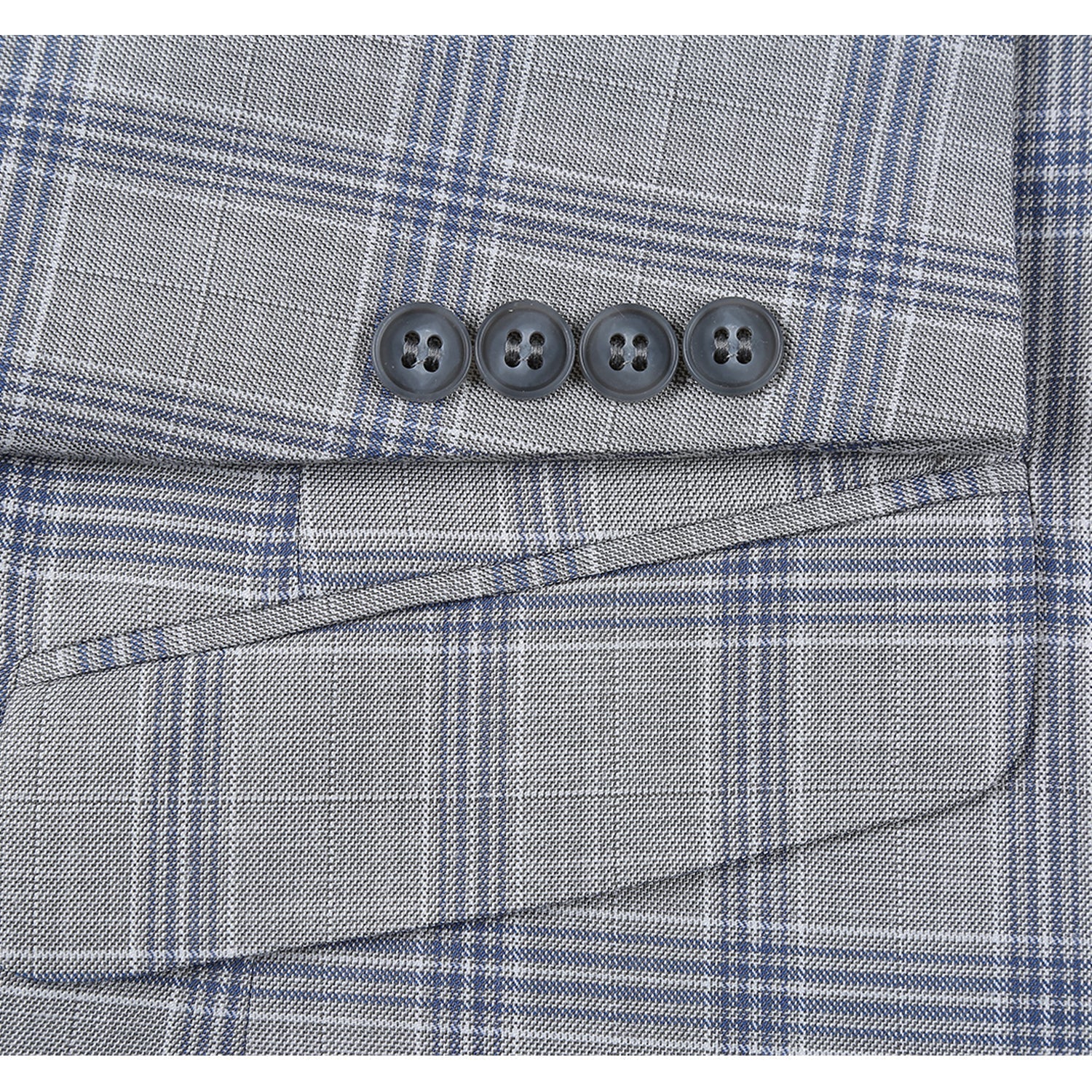 293-15 Men's Slim Fit Notch Lapels Light Gray Check Suits 4 SO6293-15 slim suits_38L  - from alligatorwarehouse.com
