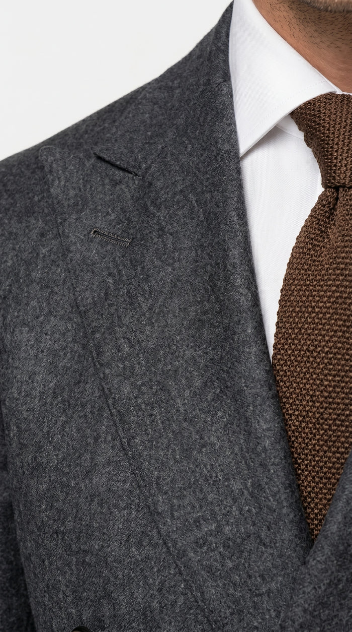Men’s Charcoal Double Breasted Blazer, Formal Wedding Business Casual Sport Coat Jacket Wool Fabric