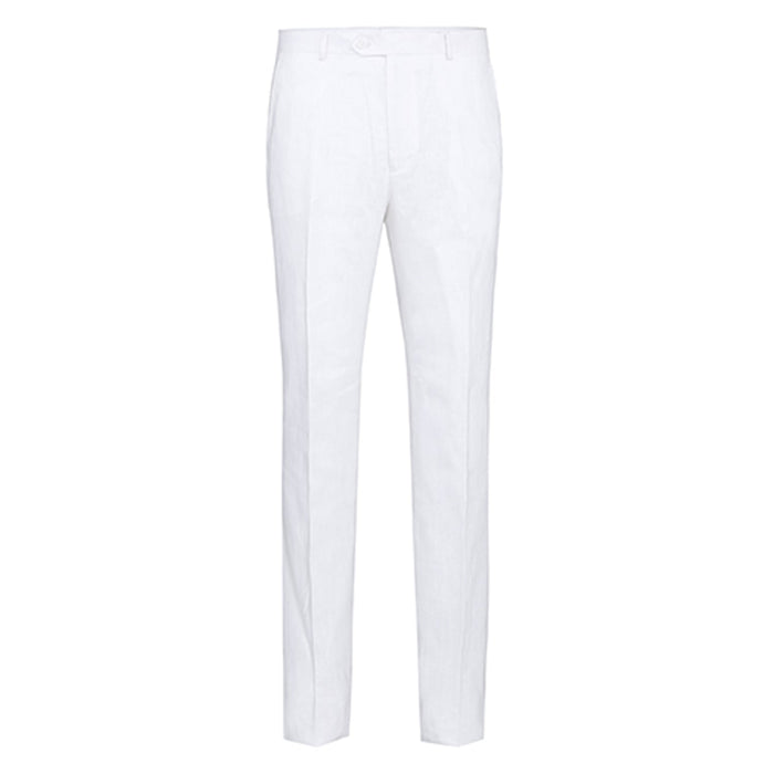 601-20 Men's Notch Lapels White Solid Linen Suits