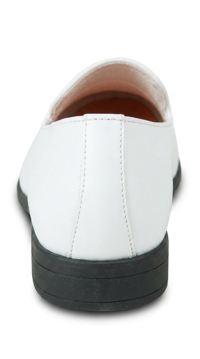 Men’s White Plain Toe Slip On Loafer Dress Shoes – Classic Formal Lightweight Shoes for Wedding, Party and Business Wear