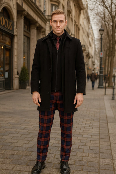 Mens Black Wool Overcoat – Classic Single-Breasted Winter Coat for Business and Formal Wear 4   - from alligatorwarehouse.com