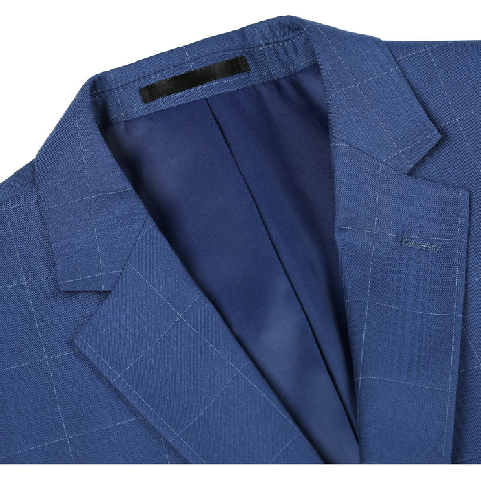 291-20 Men's Slim Fit 2-Piece Single Breasted Check Dress Suit