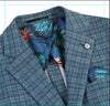 Half Canvas Slim Fit Blazer in Green Blue Check 4 SO6PS24-12_Riserva-JKT_40R  - from alligatorwarehouse.com