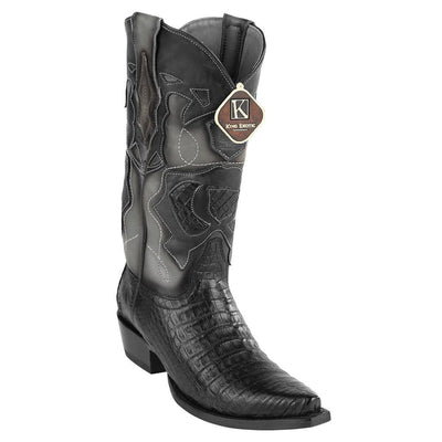 King Exotic Men's Caiman Belly Snip Toe Boots 5 -01  - from alligatorwarehouse.com