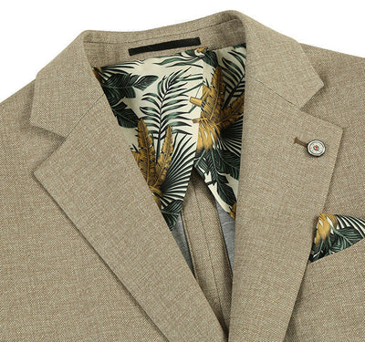 Half Canvas Slim Fit Blazer in Khaki 4 SO6PS24-1_Riserva-JKT_38R  - from alligatorwarehouse.com