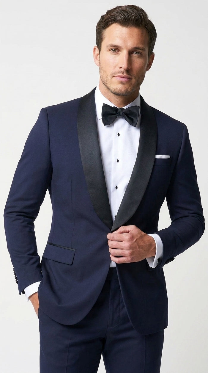 Men’s Father of the Bride Tuxedo Suit – Shawl Lapel Wedding Suit in Black, Navy or Hunter Green