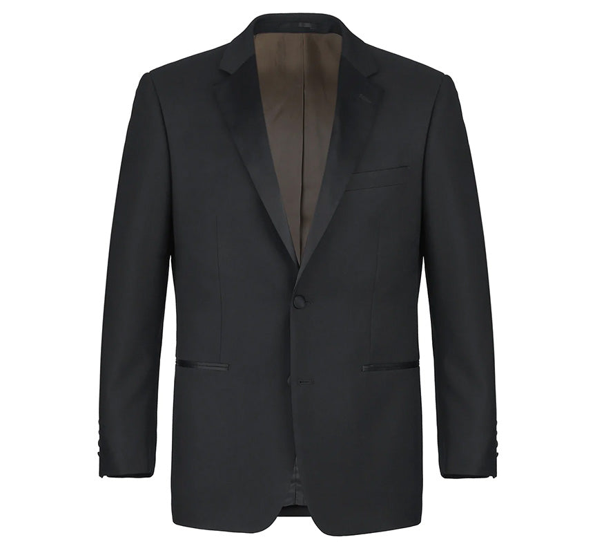 Classic Black Regular Fit 100% Wool Tuxedo Suit